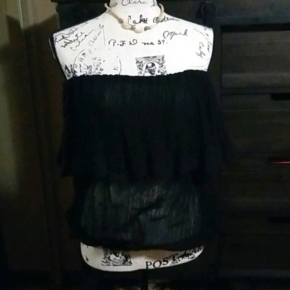 Sheer black strapless top - Picture 1 of 5